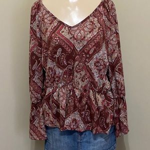 EST 1946 bell sleeve knit blouse